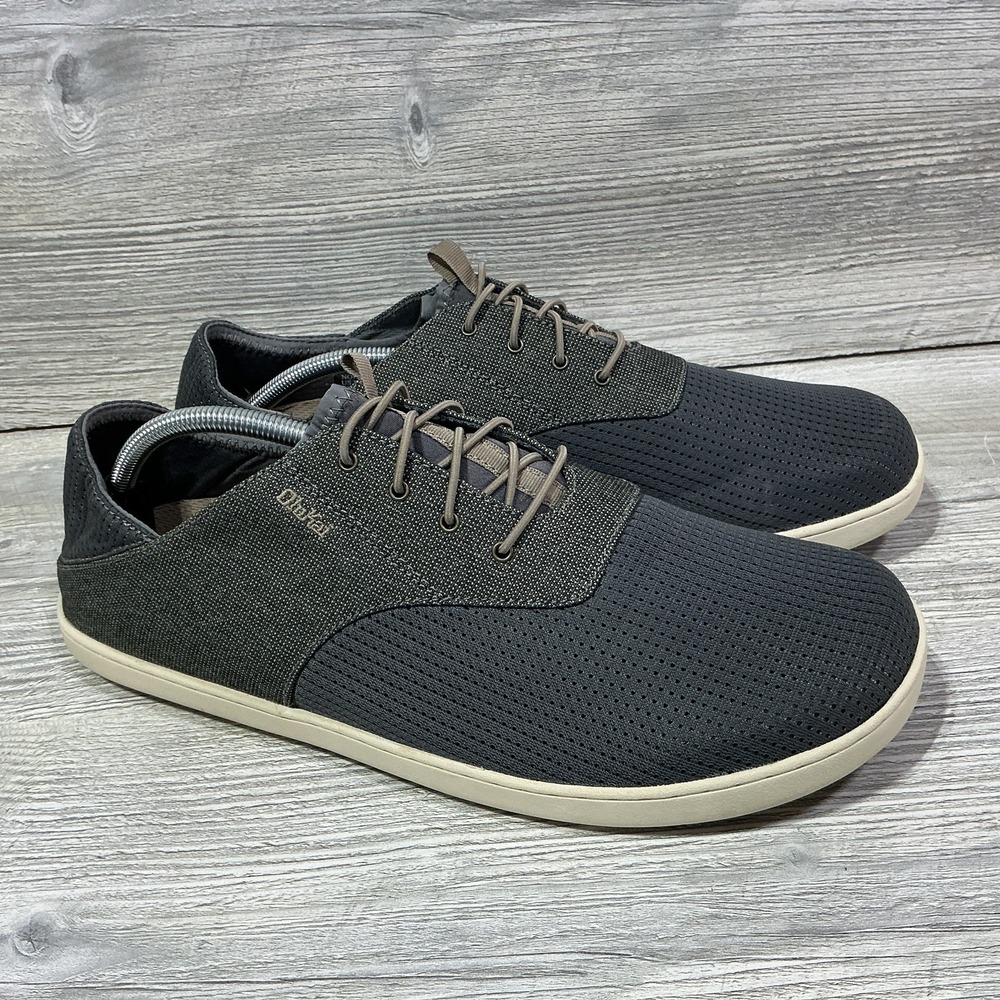 OluKai Nohea Moku Mens Shoes Charcoal Clay Mesh Boat Sneakers 10283-2610 Size 13